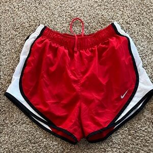 Nike DriFit Women's Red and White Shorts with Liner - size Small